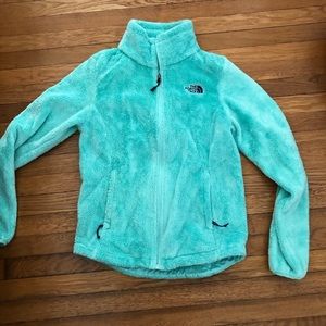 North face zip up jacket worn twice sea green